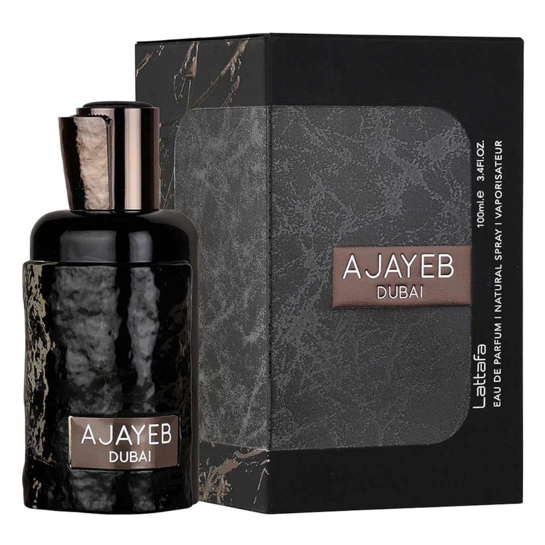 Ajayeb Dubai Eau de Perfume  Spray For Men,3.4 Ounce  100 ML By Lattafa